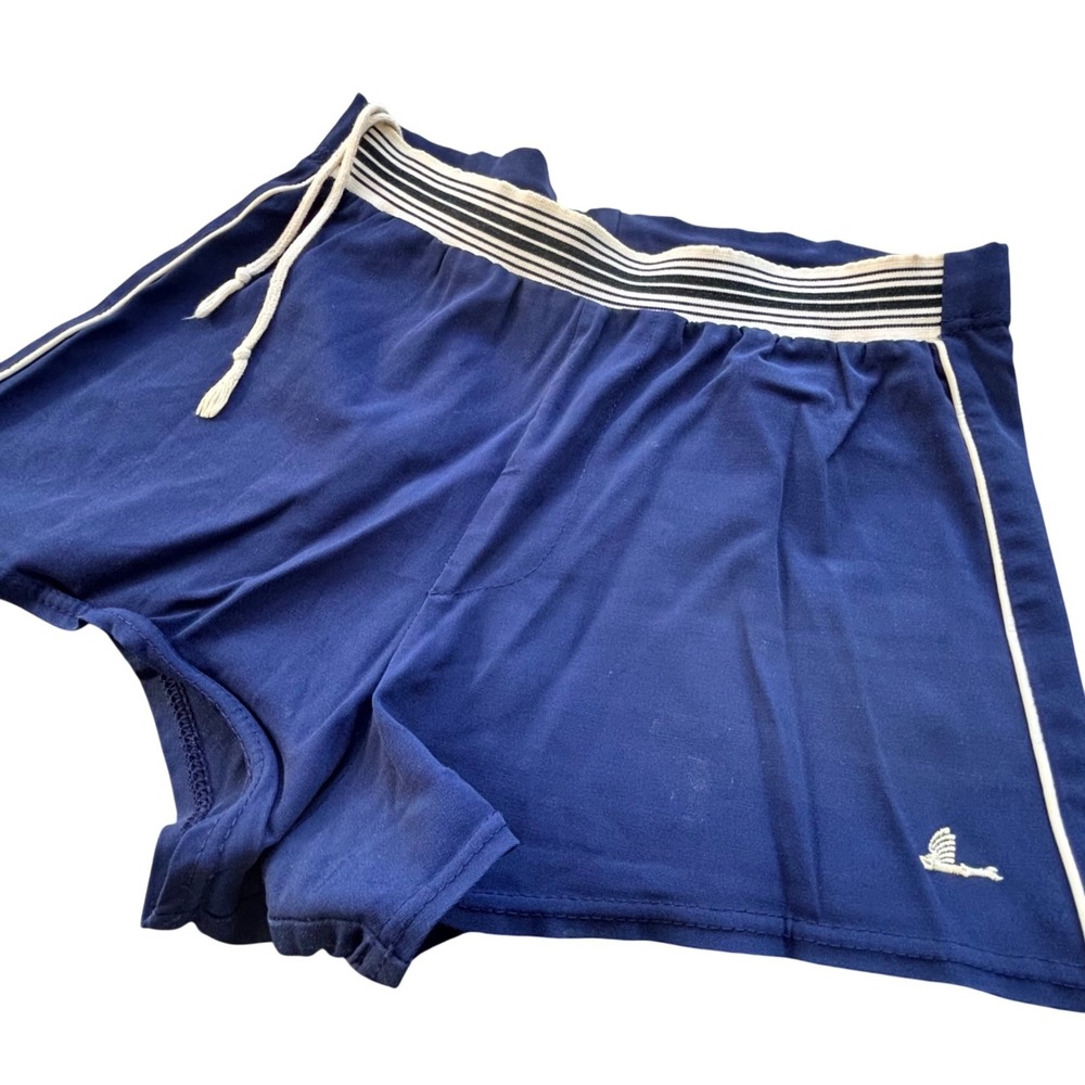Catalina Men Swim Trunks Mens 32 Navy Blue Striped Retro Vintage